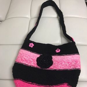 Brand new Handmade Pink/black tote